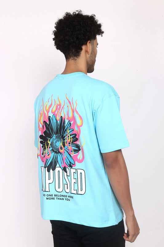 Jevoxx “Exposed” Oversized T-Shirt – Sky Blue