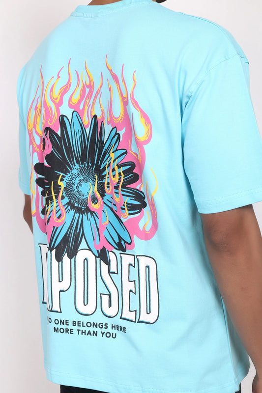Jevoxx “Exposed” Oversized T-Shirt – Sky Blue