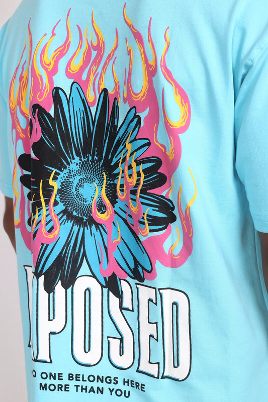 Jevoxx “Exposed” Oversized T-Shirt – Sky Blue