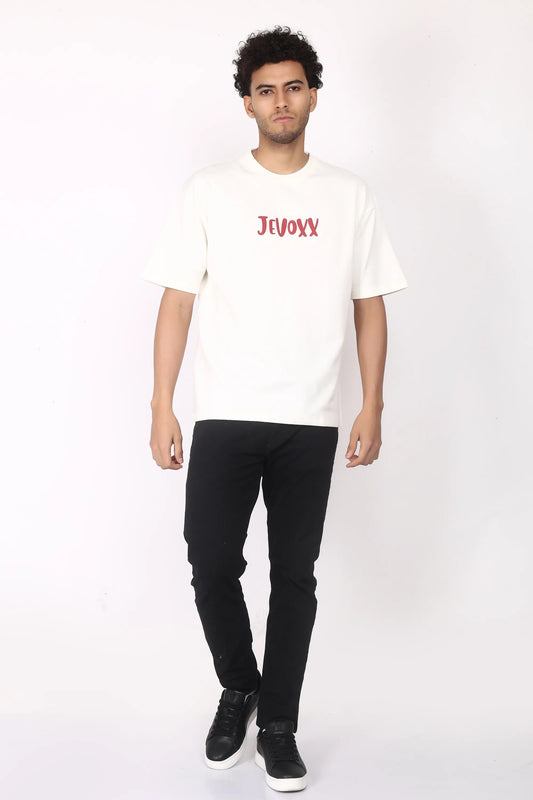 Jevoxx “Samurai Warrior” Oversized T-Shirt – Off-White