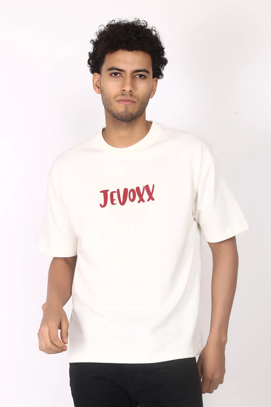 Jevoxx “Samurai Warrior” Oversized T-Shirt – Off-White