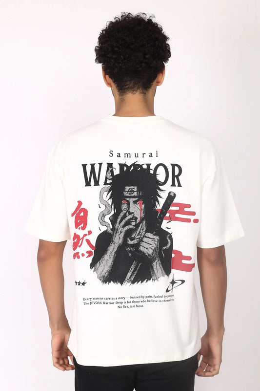 Jevoxx “Samurai Warrior” Oversized T-Shirt – Off-White
