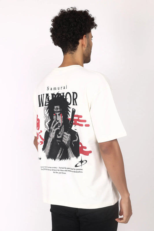 Jevoxx “Samurai Warrior” Oversized T-Shirt – Off-White