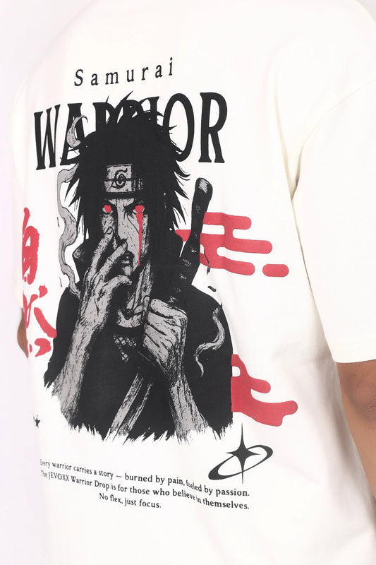 Jevoxx “Samurai Warrior” Oversized T-Shirt – Off-White