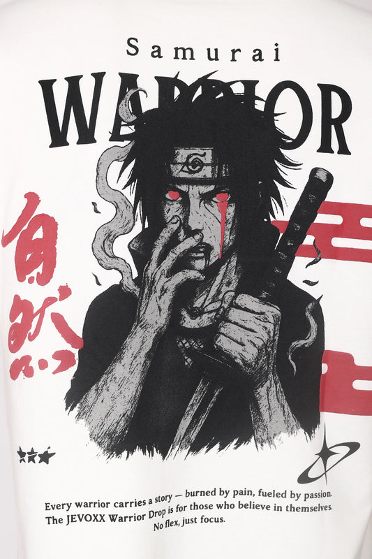 Jevoxx “Samurai Warrior” Oversized T-Shirt – Off-White