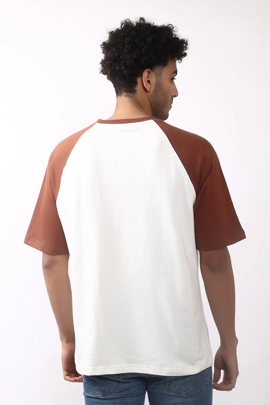 Jevoxx West Coast Raglan Tee – Brown & White