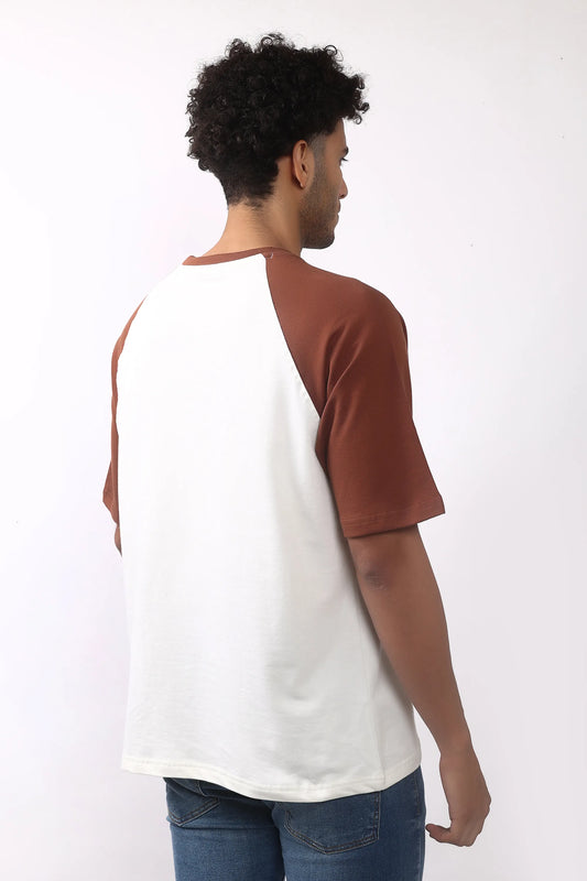Jevoxx West Coast Raglan Tee – Brown & White