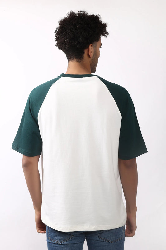 Jevoxx West Coast Raglan Tee – Forest Green & White