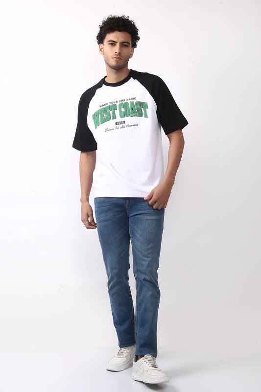 Jevoxx West Coast Raglan Tee  – Black & White