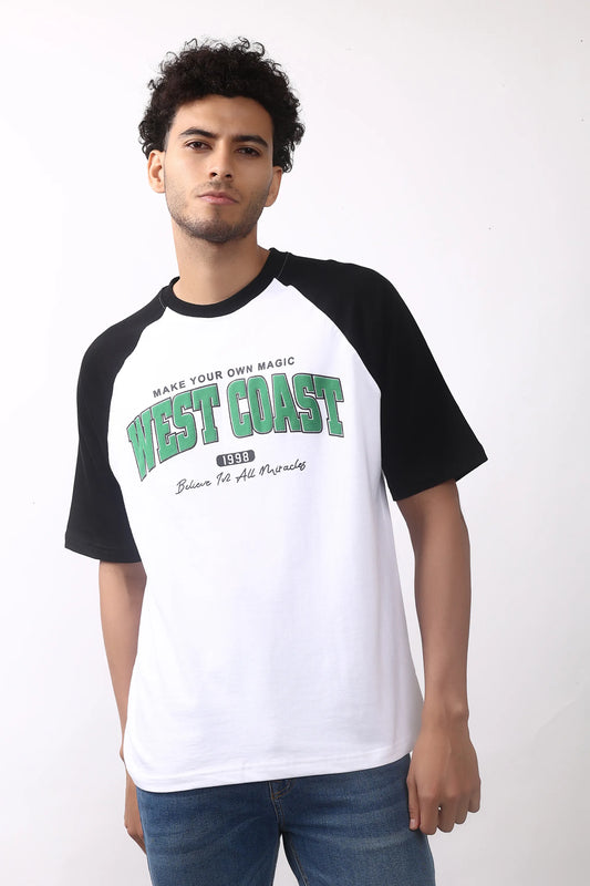 Jevoxx West Coast Raglan Tee  – Black & White