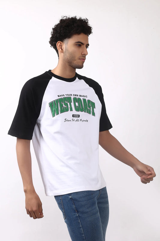 Jevoxx West Coast Raglan Tee  – Black & White