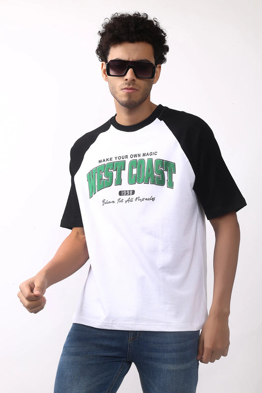 Jevoxx West Coast Raglan Tee  – Black & White