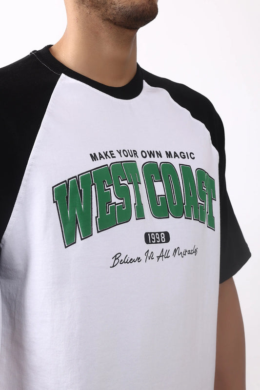 Jevoxx West Coast Raglan Tee  – Black & White