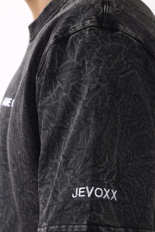 Jevoxx Game Changer Oversized T-Shirt — Black-Grey Acid Wash