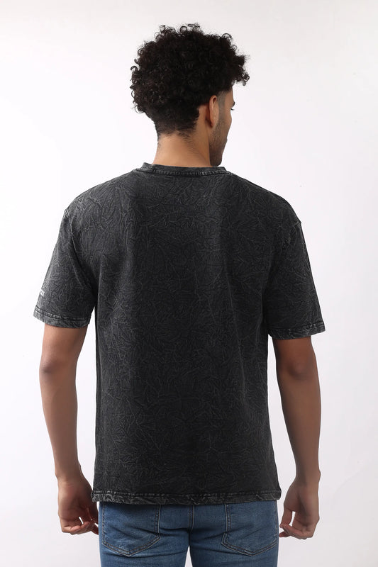 Jevoxx Game Changer Oversized T-Shirt — Black-Grey Acid Wash