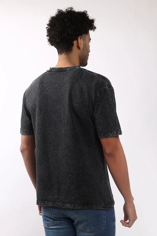 Jevoxx Game Changer Oversized T-Shirt — Black-Grey Acid Wash