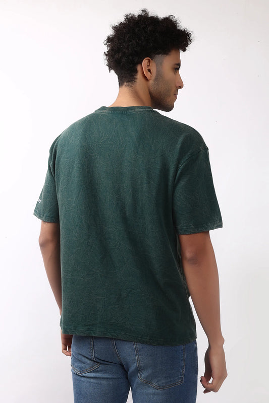 Jevoxx "Game Changer" Oversized T-Shirt – Acid Wash D-Green