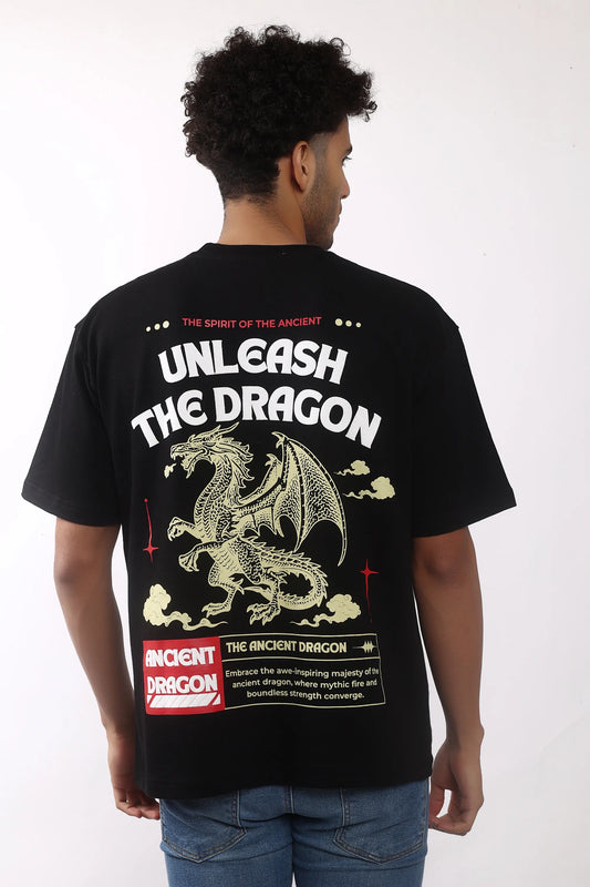 Jevoxx “Unleash The Dragon” Oversized T-Shirt – Black