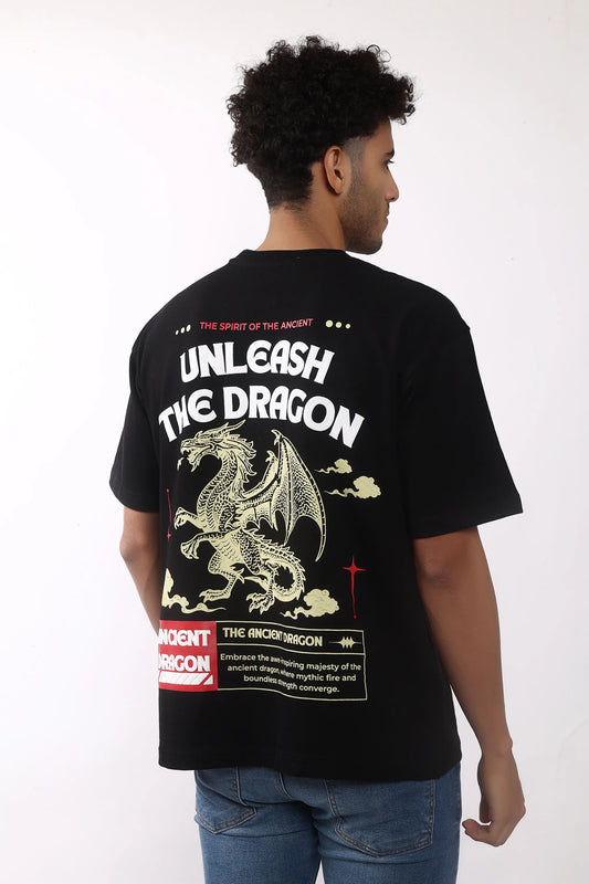 Jevoxx “Unleash The Dragon” Oversized T-Shirt – Black