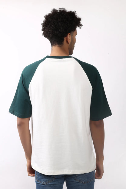 Jevoxx West Coast Raglan Tee – Forest Green & White