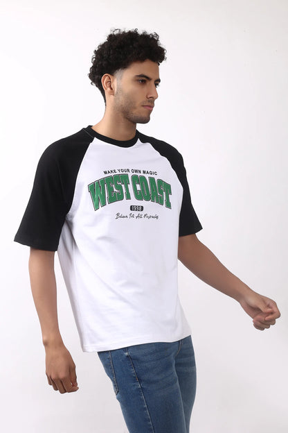 Jevoxx West Coast Raglan Tee  – Black & White
