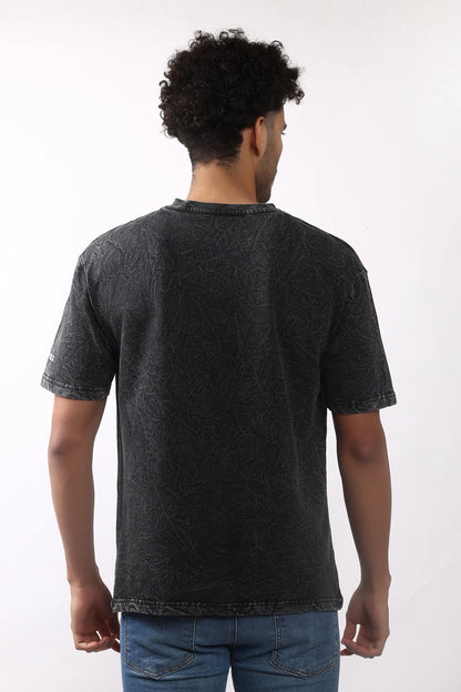 Jevoxx Game Changer Oversized T-Shirt — Black-Grey Acid Wash