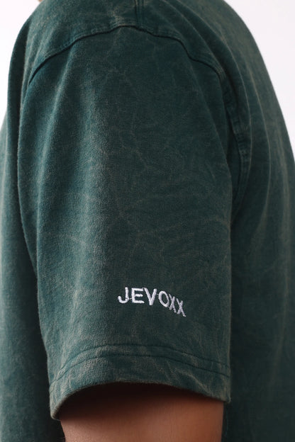 Jevoxx "Game Changer" Oversized T-Shirt – Acid Wash D-Green